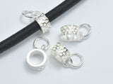 4pcs 925 Sterling Silver Charms, 6.5mm Tube Bail-BeadDirect