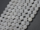 White Jade Beads, Round, 8mm(8.5mm)-Gems: Round & Faceted-BeadDirect