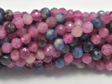 Ruby and Blue Sapphire Beads, 3mm-3.5mm Micro Faceted-Gems: Round & Faceted-BeadDirect