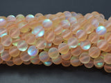 Matte Mystic Aura Quartz-Champagne, 8mm (8.5mm) Round-Gems: Round & Faceted-BeadDirect