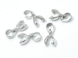 4pcs 925 Sterling Silver Pinch Bails, Ice Pick Pinch Bails-Metal Findings & Charms-BeadDirect