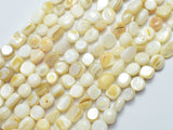Mother of Pearl Beads, MOP, Creamy White 6-9mm Nugget-BeadDirect