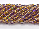 Mystic Aura Quartz-Yellow, Purple, 6mm, Round-BeadDirect