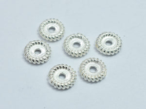 6pcs 925 Sterling Silver Beads, 6mm Round Spacer Beads-BeadDirect
