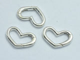 1pc 925 Sterling Silver Heart Clasp, Spring Gate Heart Clasp,16x10mm-BeadDirect