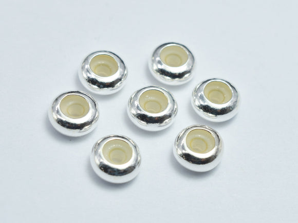 8pcs 925 Sterling Silver 6x3mm Rondelle Rubber Stopper bead-BeadDirect