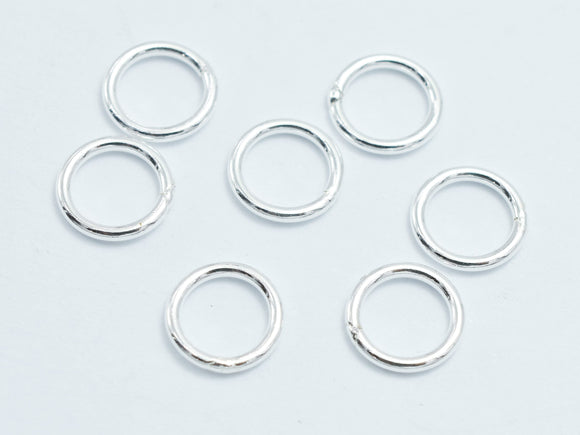 20pcs 925 Sterling Silver Closed Jump Ring, 6mm, 0.8mm-BeadDirect