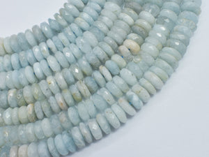 Aquamarine 3.5x8.5mm Faceted Rondelle-BeadDirect