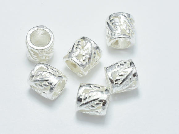4pcs 925 Sterling Silver Beads, 5x5mm Tube Beads, Big Hole Filigree Beads, Spacer Beads-BeadDirect