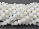 White Rainbow Moonstone Beads, 8mm (8.5mm) Round Beads-BeadDirect