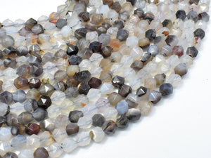 Agate Beads, 6mm Star Cut Faceted Round, 14 Inch-Agate: Round & Faceted-BeadDirect