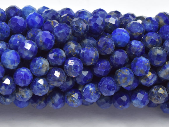 Natural Lapis Lazuli, 3.6mm Micro Faceted-Gems: Round & Faceted-BeadDirect