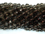 Smoky Quartz Beads, 8mm Star Cut Faceted Round Beads-Gems: Round & Faceted-BeadDirect