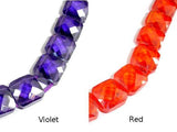 CZ beads, 9 x 9 mm Double Hole Faceted Square-Cubic Zirconia-BeadDirect