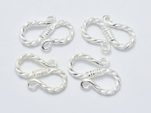 2pcs 925 Sterling Silver S Hook Clasps, S Hook Clasps Connector, 16.5x11mm-BeadDirect