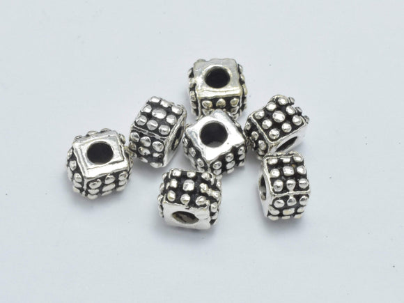 4pcs 925 Sterling Silver Beads-Antique Silver, 4.8x4.8mm Square Beads-Metal Findings & Charms-BeadDirect