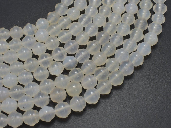 White Agate 8mm Bell Beads, 14 Inch-BeadDirect