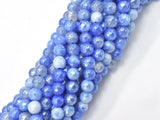 Mystic Coated Fire Agate- Blue, 6mm Faceted-BeadDirect