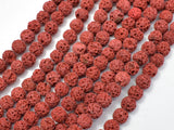 Red Lava Beads, Round, Approx 7mm-Gems: Round & Faceted-BeadDirect