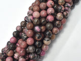 Rhodonite, Round beads, 8mm (8.5mm)-BeadDirect