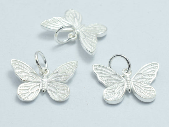 2pcs 925 Sterling Silver Charms, Butterfly Charm, 15x11mm-BeadDirect