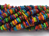 Mother of Pearl Beads, MOP, Multi Color 7-10mm Disc Chips, 32 Inch-BeadDirect