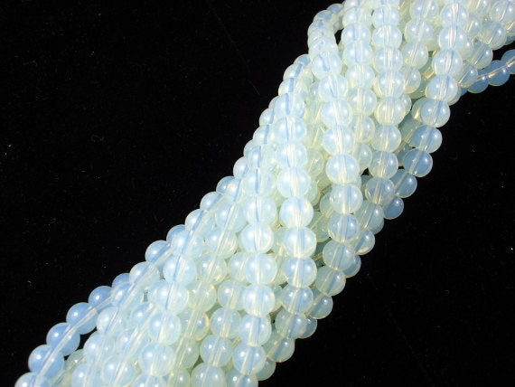 White Opalite Beads, Round, 6mm, 15 Inch-BeadDirect