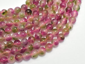 Jade-Fuchsia Green White 8mm Round-BeadDirect