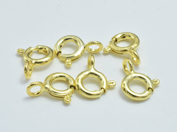 10pcs 24K Gold Vermeil Spring Ring Clasp, 925 Sterling Silver Clasp, 5.5mm Round-Metal Findings & Charms-BeadDirect