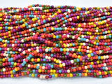 Howlite Beads, Multicolored, 4mm, 13.5 Inch-Gems: Round & Faceted-BeadDirect