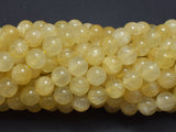 Yellow Selenite, Gypsum, 8mm (8.6mm), Round-BeadDirect