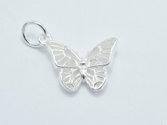 1pc 925 Sterling Silver Charms, Butterfly Charm-Metal Findings & Charms-BeadDirect