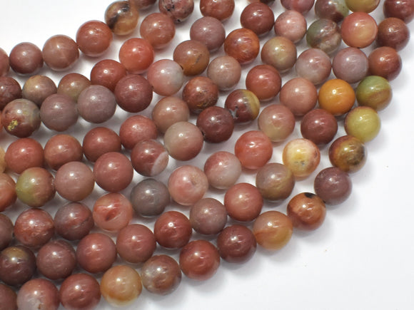 Red Amazonite Beads, 8mm, Round-BeadDirect