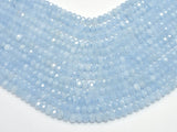 Aquamarine, 4x6mm Faceted Rondelle Beads , 15.5 Inch-BeadDirect
