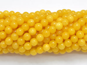 Jade - Yellow, 6mm, Round, 15 Inch-BeadDirect