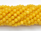 Jade - Yellow, 6mm, Round, 15 Inch-BeadDirect