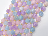 Aquamarine, Lavender Amethyst, Rose Quartz, 8mm Faceted Prism Double Point Cut-Gems: Round & Faceted-BeadDirect