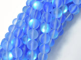 Matte Mystic Aura Quartz-Blue, 6mm (6.5mm) Round-Gems: Round & Faceted-BeadDirect