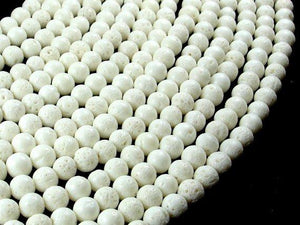 White Sponge Coral Beads, Round, 6mm(6.5 mm)-Gems: Round & Faceted-BeadDirect