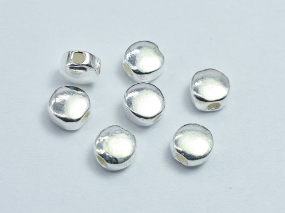 6pcs 925 Sterling Silver 4.5mm Round Coin Beads-BeadDirect