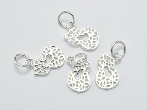 4pcs 925 Sterling Silver Charm, Gourd Charm, 11x7mm-Metal Findings & Charms-BeadDirect