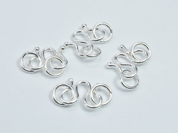6pcs 925 Sterling Silver M Clasp-S Hook, M Clasp Connector, S Clasp, 8x6mm-Metal Findings & Charms-BeadDirect