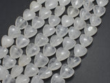 Clear Quartz 10mm Heart Beads, 14.5 Inch-BeadDirect