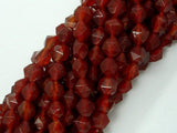 Carnelian Beads, 8mm (7.5mm) Star Cut Faceted Round Beads-Gems: Round & Faceted-BeadDirect