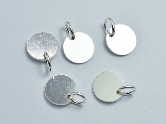 4pcs 925 Sterling Silver Round Disc Blank Charms, 8mm-BeadDirect