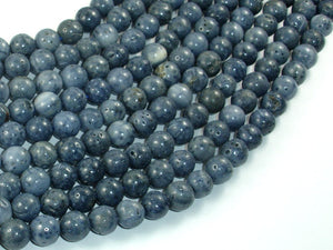 Blue Sponge Coral Beads, 8mm Round Beads-BeadDirect