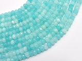 Jade - Sea Blue 4x6mm Faceted Rondelle, 14.5 Inch-BeadDirect