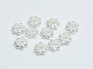 20pcs 925 Sterling Silver Spacers, 3.5mm Daisy Spacer, 1.2mm Thick-Metal Findings & Charms-BeadDirect