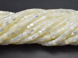 Mother of Pearl, MOP, White, 2.5x4mm Heishi-BeadDirect