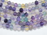 Fluorite Beads, Rainbow Fluorite, 2.3x3.2mm Micro Faceted Rondelle-Gems:Assorted Shape-BeadDirect